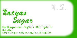 matyas sugar business card